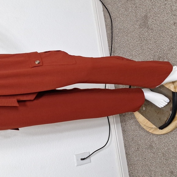 As U Wish "NEW" Juniors' Rust Boho Belted Cargo Jumpsuit Overalls Size L - Picture 8 of 14